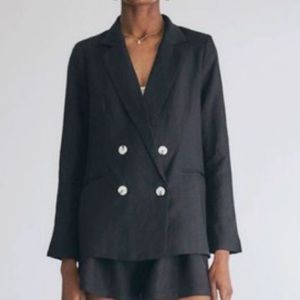 Need Supply Co Farrow linen black blazer (S)
